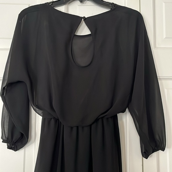 Black Chiffon Dress - Picture 2 of 3